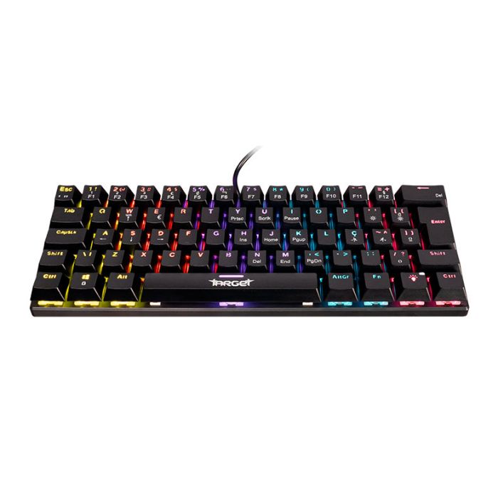 Teclado Mecanico TGT Sherman V3 C1, Rainbow, ABNT2, Switch Marrom, Preto, TGT-SHRC-BR01