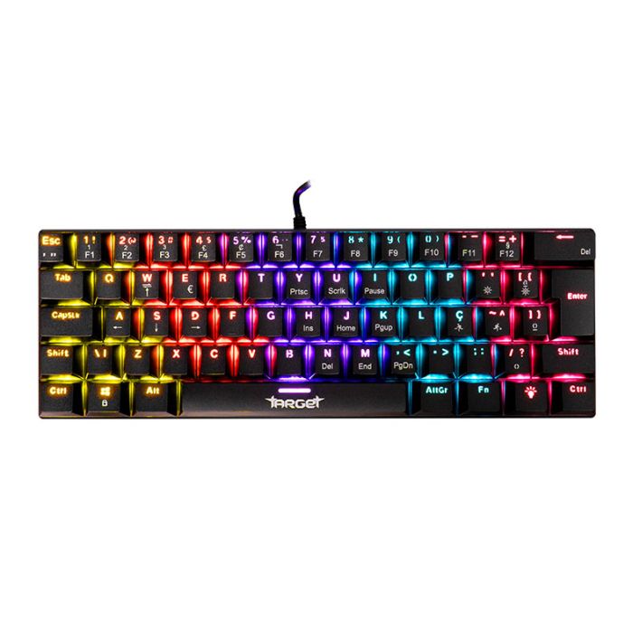 Teclado Mecanico TGT Sherman V3 C1, Rainbow, ABNT2, Switch Marrom, Preto, TGT-SHRC-BR01
