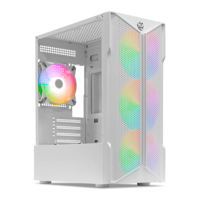 Gabinete Gamer TGT Skylancer V2, Mid-Tower, Lateral De Vidro, Com 4 Fans, Branco, TGT-SKLV2-WH-4F