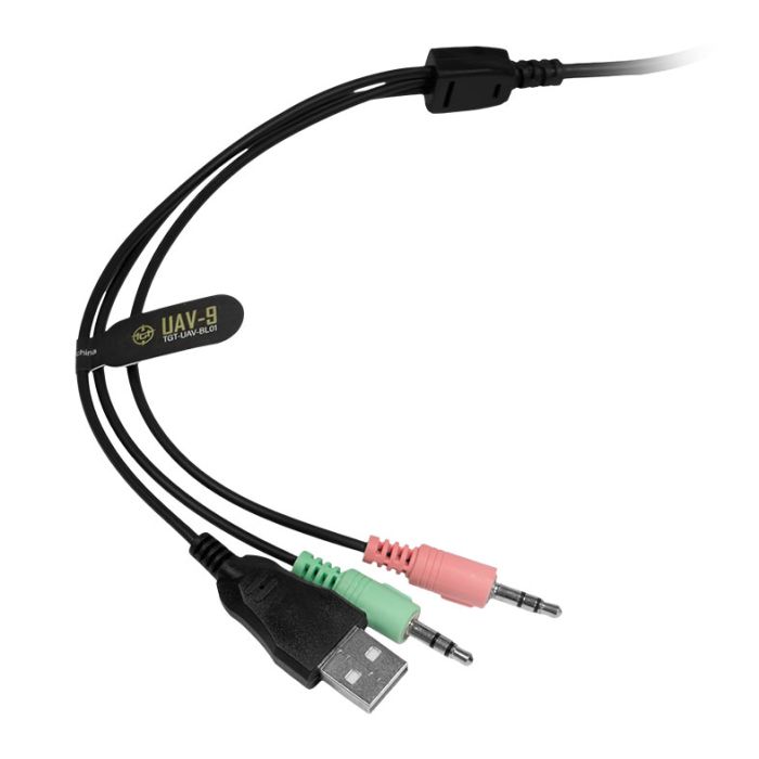 Headset Gamer TGT UAV-9, Rainbow, Drivers 50mm, Preto, TGT-UAV-BL01
