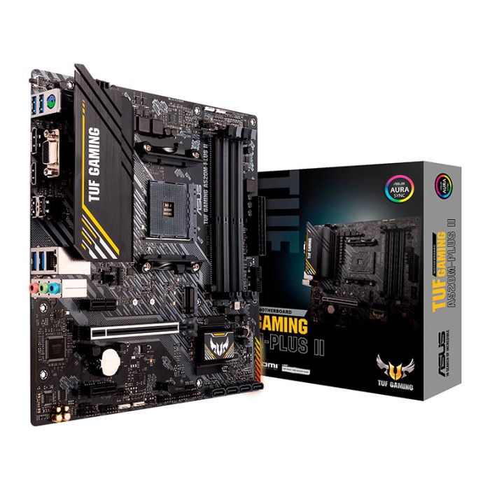 Placa Mae Asus TUF Gaming A520M-PLUS II, DDR4, Socket AMD AM4, M-ATX, Chipset AMD A520, TUF-GAMING-A520M-PLUS-II