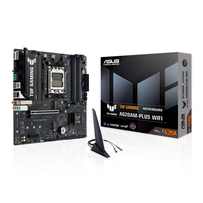 Placa Mae Asus TUF Gaming A620AM-Plus W-fi, DDR5, M-ATX, Chipset AMD A620A, TUF-GAMING-A620AM-PLUS-WIFI