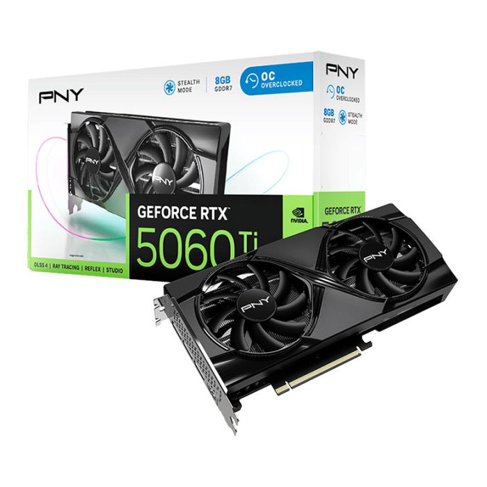 Placa de Video PNY GeForce RTX 5060 Ti Dual OC, 8GB, GDDR7, 128-bit, VCG5060T8DFXPB1-O