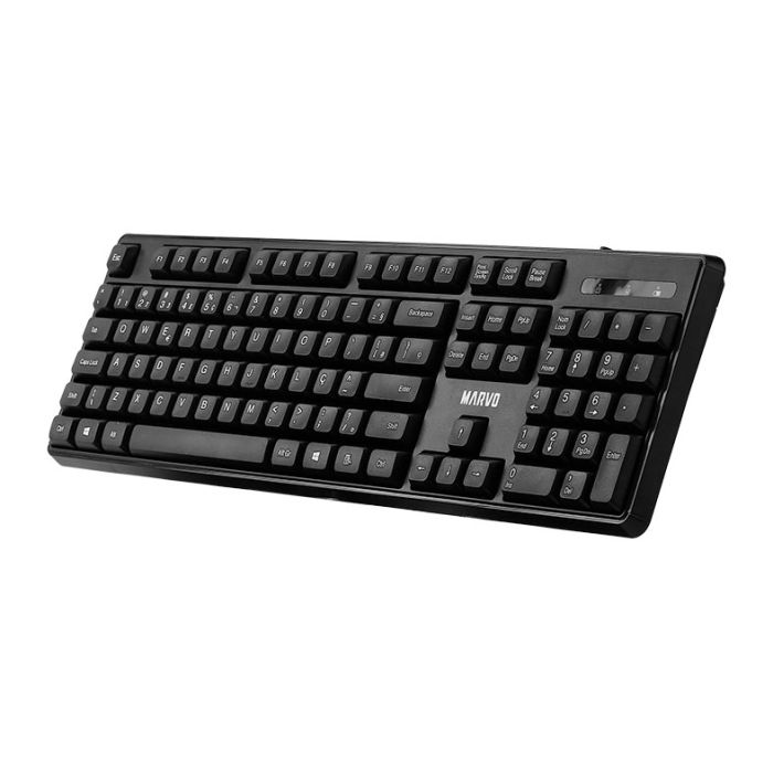 Kit Teclado e Mouse Marvo WS005, ABNT2, 1600PI, Wireless, Preto, WS005-BK-PT