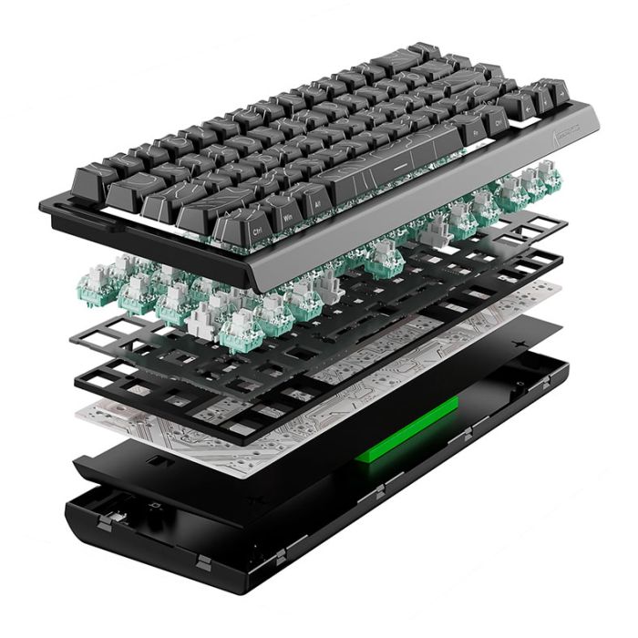 Teclado Magnetico Attack Shark X68 HE, RGB, Switch Magnetico Linear, Black Contours, X68-HE-BLACK-CONTOURS