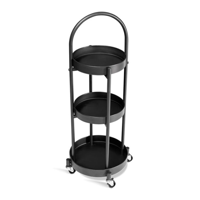 Carrinho Organizador Multiuso Zinnia Allure Curve ZO4, Preto, ZNC-ALLC-BL01