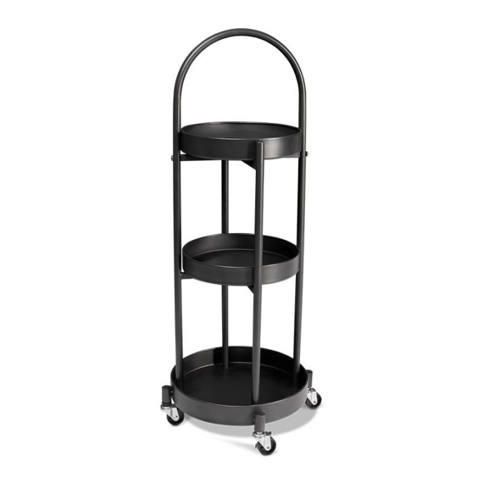Carrinho Organizador Multiuso Zinnia Allure Curve ZO4, Preto, ZNC-ALLC-BL01