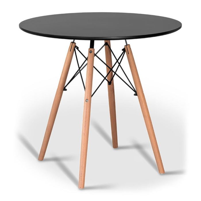 Mesa de Jantar Zinnia Eiffel ZM3, 80cm, Preto, ZNC-MEFL-BK02