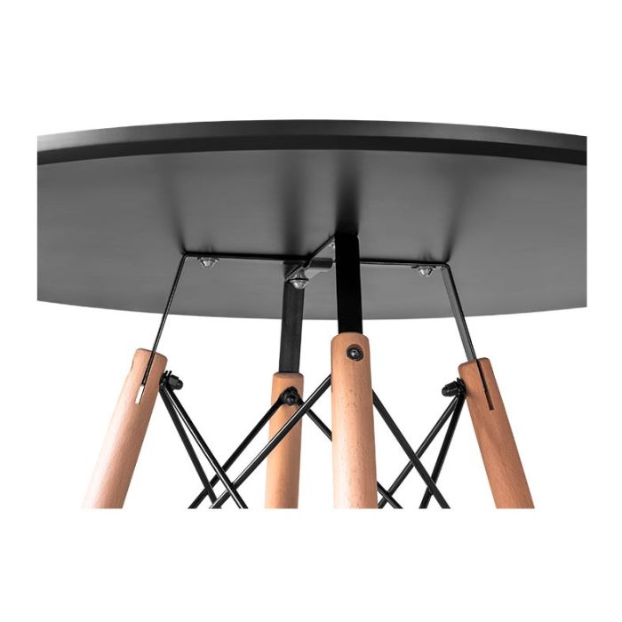 Mesa de Jantar Zinnia Eiffel ZM3, 80cm, Preto, ZNC-MEFL-BK02