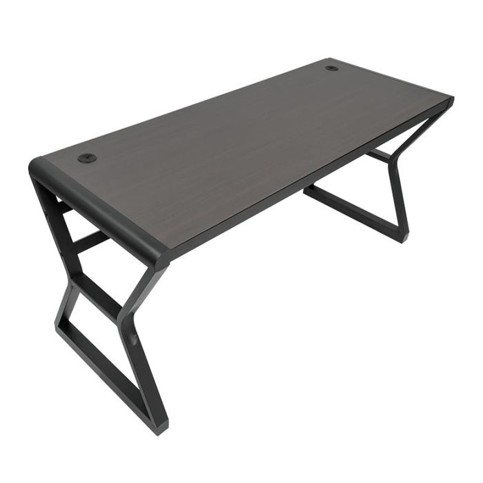 Mesa Para Escritorio Zinnia Aurea A160, Tampo de Madeira, 160cm, Carvalho Grafite, ZNO-ARA-WOD