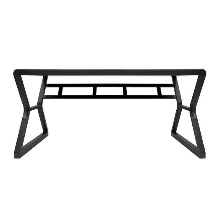 Mesa Para Escritorio Zinnia Aurea A160, Tampo de Madeira, 160cm, Carvalho Grafite, ZNO-ARA-WOD