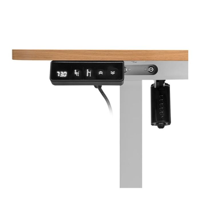 Mesa Office Zinnia Astera, 120cm, Com Regulagem de Altura, Nogueira Claro, ZNO-ASRA12-WD01