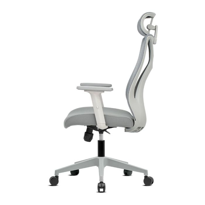 Cadeira Office Zinnia Dax, Braco 2D, Espuma Moldada, Cinza, ZNO-DAX-GY