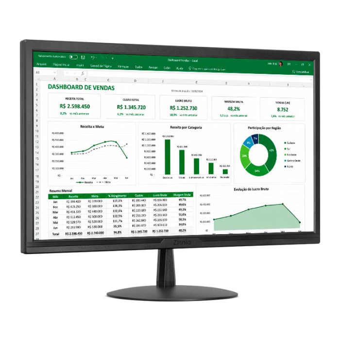 Monitor Zinnia Delfos ES21.5. 21.5Pol, TN, FHD, sRGB 94, 75Hz, HDMI/VGA, ZNO-DLFES215-BL01