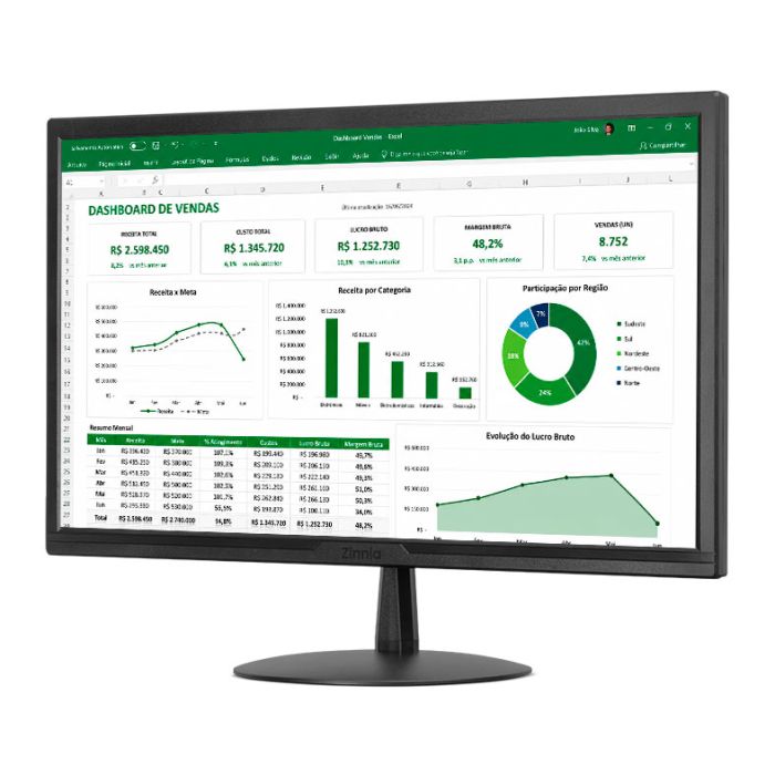 Monitor Zinnia Delfos ES21.5. 21.5Pol, TN, FHD, sRGB 94, 75Hz, HDMI/VGA, ZNO-DLFES215-BL01