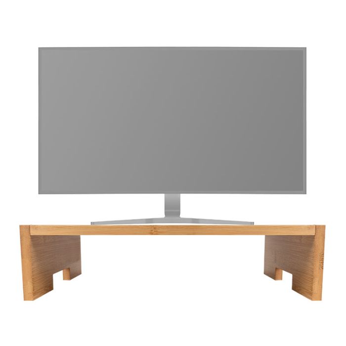 Base de Mesa Para Notebook ou Monitor Zinnia, Com Organizador, Bambu, ZNO-ONM2-NT
