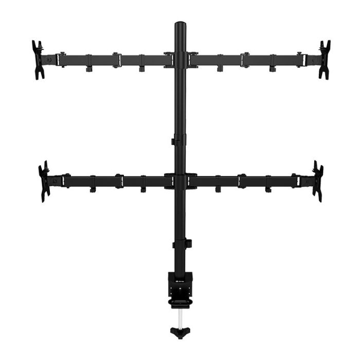 Suporte Articulado Para Quatro Monitores Zinnia TMS 400, 13 Pol. a 27 Pol., Preto, ZNO-TMS400-BL01
