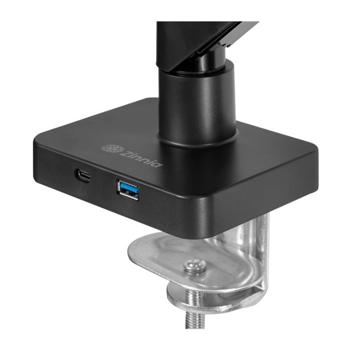 Suporte Articulado Para Monitor Zinnia Nimbo 110, 13 Pol a 32 Pol, Pistão a Gás, USB 3.0 / USB-C, Preto, ZNO-USB110-BL01-V2