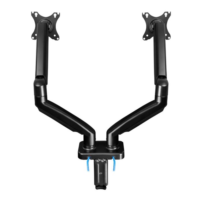 Suporte Articulado Para Dois Monitores Zinnia Nimbo 210, 13 Pol a 32 Pol, USB 3.0, Preto,