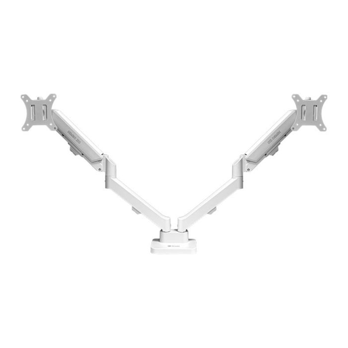 Suporte Articulado Com Pistao a Gas Para Dois Monitores Zinnia Nimbo 210, 13 Pol. a 32 Pol., Branco, ZNO-ZNNBO210-WH01