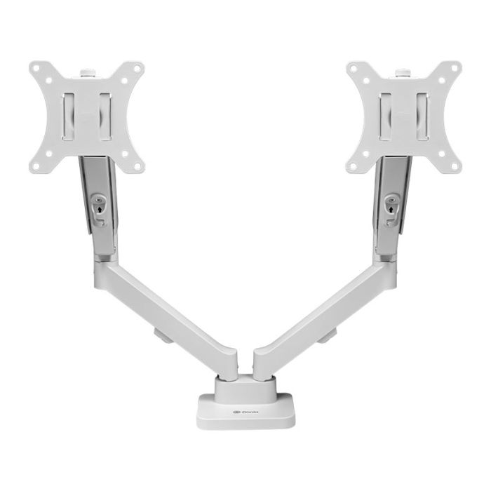 Suporte Articulado Com Pistao a Gas Para Dois Monitores Zinnia Nimbo 210, 13 Pol. a 32 Pol., Branco, ZNO-ZNNBO210-WH01