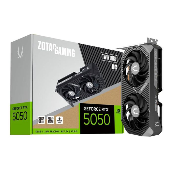 Placa de Video Zotac GeForce RTX 5050 Gaming Twin Edge OC, 8GB, GDDR6, 128-bit, ZT-B50500H-10M-NAC