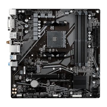 Placa Mae Gigabyte A520M DS3H AC, Wifi, DDR4, Socket AMD AM4, M-ATX, Chipset AMD A520, A520M-DS3H-A
