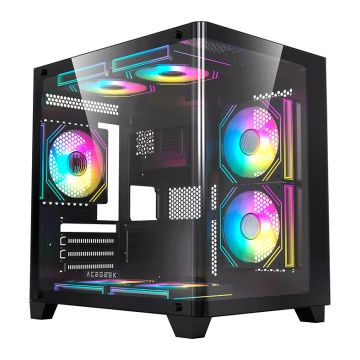 Gabinete Gamer Acegeek Arcane, Mid-Tower, Lateral de Vidro, Preto, AG-ARCANE-BK