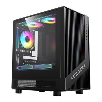Gabinete Gamer Acegeek Blade, Mid-Tower, Lateral de Vidro, Preto, AG-BLADE-BK