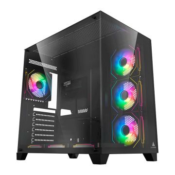 Gabinete Gamer Acegeek Mercury R425, Mid-Tower, Lateral de Vidro, Preto, AG-MERCURY-R425-BK