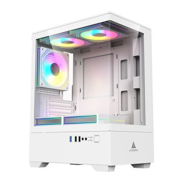 Gabinete Gamer Acegeek Shadow, Mini-Tower, Lateral de Vidro, Branco, AG-SHADOW-WH
