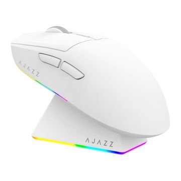 Mouse Gamer Ajazz AJ139 V2 MC, 24000DPI, 6 Botoes, Tri-Mode, Branco, AJ139V2-MC-WH