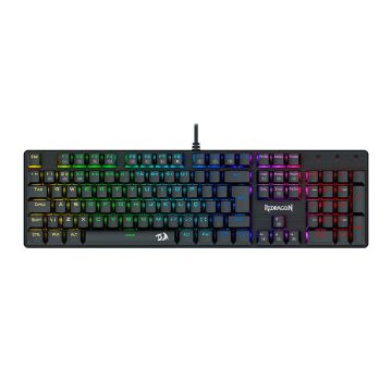Teclado Mecanico Gamer Redragon Sindri, Rainbow, Switch Marrom, USB, Preto, K671
