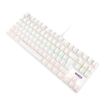 Teclado Mecanico Mancer Ghoul MK3, RGB, ABNT2, Switch Huano Vermelho, Branco, MCR-GHM3-WH01