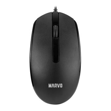 Mouse Marvo MS003, 1000DPI, 3 Botoes, Preto, MS003-BK