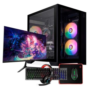 PC Gamer Completo Mancer, Intel Core i7-3770, GTX 1650 4GB, 16GB DDR3, SSD 480GB + Monitor + Kit Periféricos