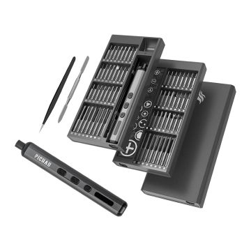 Kit Chave de Precisao Eletrica Pichau, Fenda Parafusadeira 68 em 1, Cinza Escuro, PCH-KIT68-GR01
