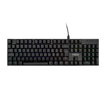 Teclado Mecanico Pichau Aurum V100, RGB, Switch Huano Vermelho, Preto, PG-ARM-RGB01