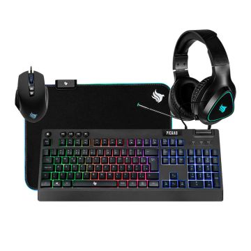 Combo Gamer Pichau Netuno 4x1, Rainbow, Teclado ABNT2, Mouse 8000DPI, Mousepad Medio, Headset Drivers 50mm, PG-NTN-RBW01