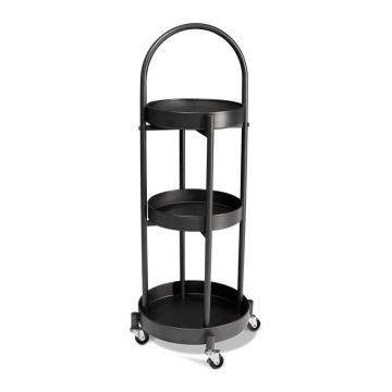 Carrinho Organizador Multiuso Zinnia Allure Curve ZO4, Preto, ZNC-ALLC-BL01