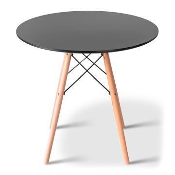 Mesa de Jantar Zinnia Eiffel ZM3, 80cm, Preto, ZNC-MEFL-BK02