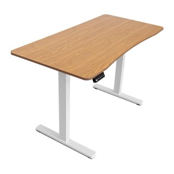Mesa Office Zinnia Astera, 120cm, Com Regulagem de Altura, Nogueira Claro, ZNO-ASRA12-WD01