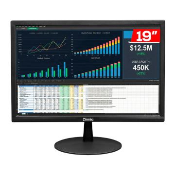 Monitor Zinnia Delfos DF19, 19 Pol, TN, HD, sRGB 95, 75Hz, VGA/HDMI, ZNO-DFO19-BL01
