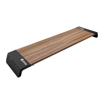 Suporte Para Monitor de Mesa Zinnia Lumna 100 VPro, Porta Conexoes, 650x200x60, Preto, ZNO-LMNA100PRO-BL01