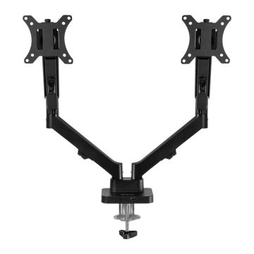 Suporte Articulado Para Dois Monitores Zinnia Nimbo 210, 13 Pol a 32 Pol, Pistão a Gás, USB 3.0 / USB-C, Preto, ZNO-USB210-BL01-V2
