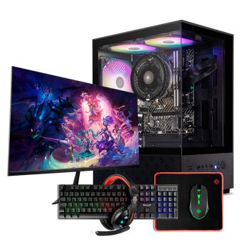 PC Gamer Completo Mancer, AMD Ryzen 5 5600GT, 16GB DDR4, SSD 480GB + Monitor + Kit Periféricos