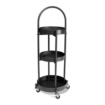 Carrinho Organizador Multiuso Zinnia Allure Curve ZO4, Preto, ZNC-ALLC-BL01