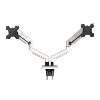 Suporte Articulado Com Pistao a Gas Para Dois Monitores Zinnia Nimbo 210, 13 Pol. a 32 Pol., Branco, ZNO-ZNNBO210-WH01