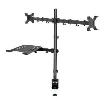 Suporte Articulado Para Notebook e Dois Monitores Zinnia SNT20, 17 Pol. a 27 Pol., Preto, ZNO-ZSNT20-BL01
