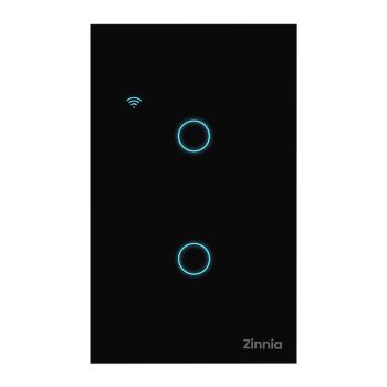Interruptor Smart Zinnia, 2 Botoes, 10A, 2 Botoes, 50/60Hz, Preto, ZNS-I2B-BK01